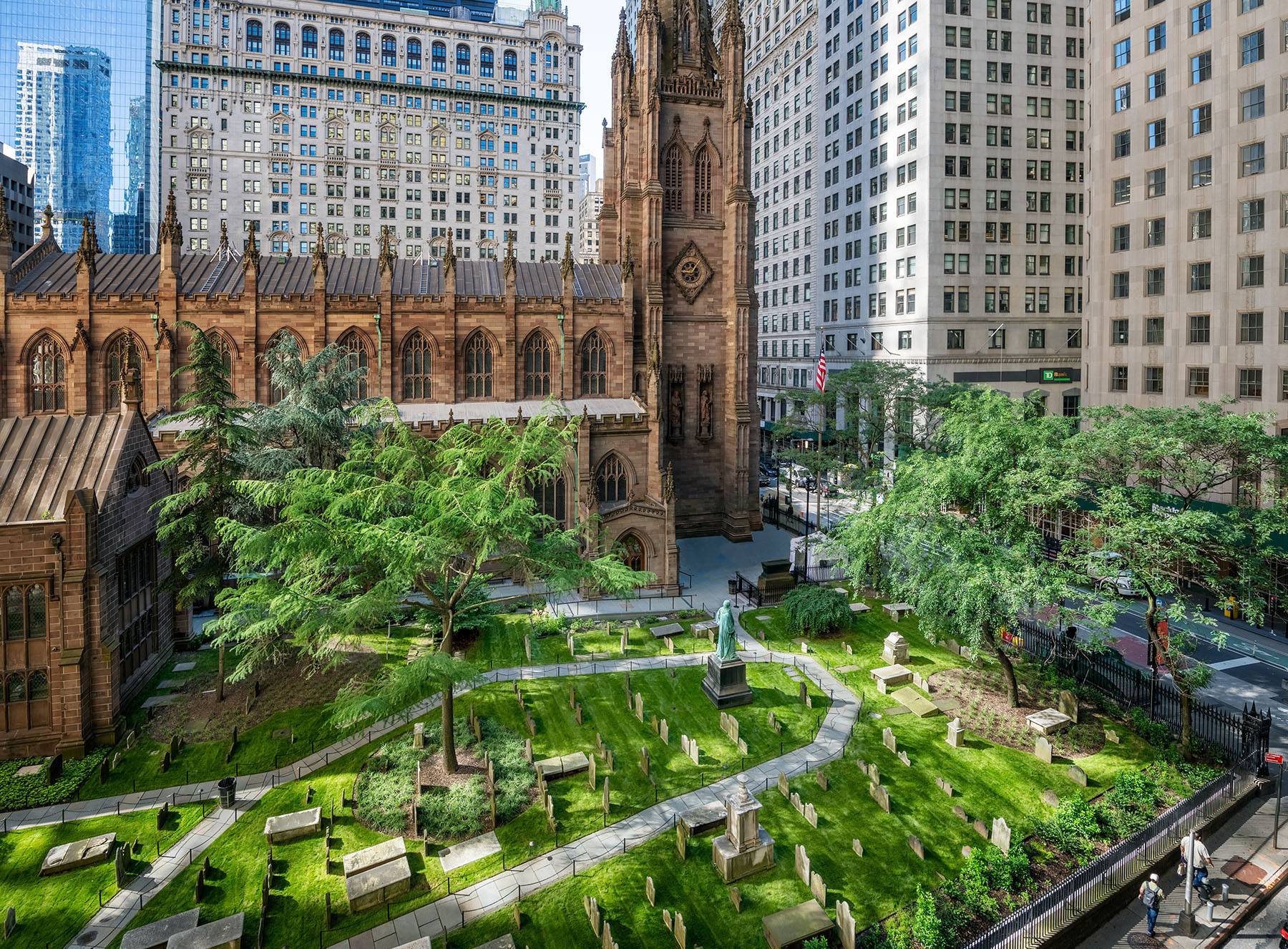 Exterior view of Trinity Church Wall Street restored by MBB Architects