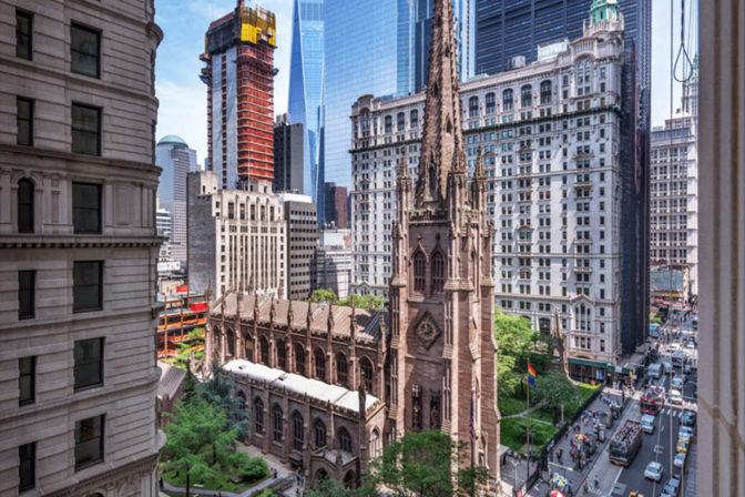 Photo of Trinity Church Wall Street restored by MBB Architects.