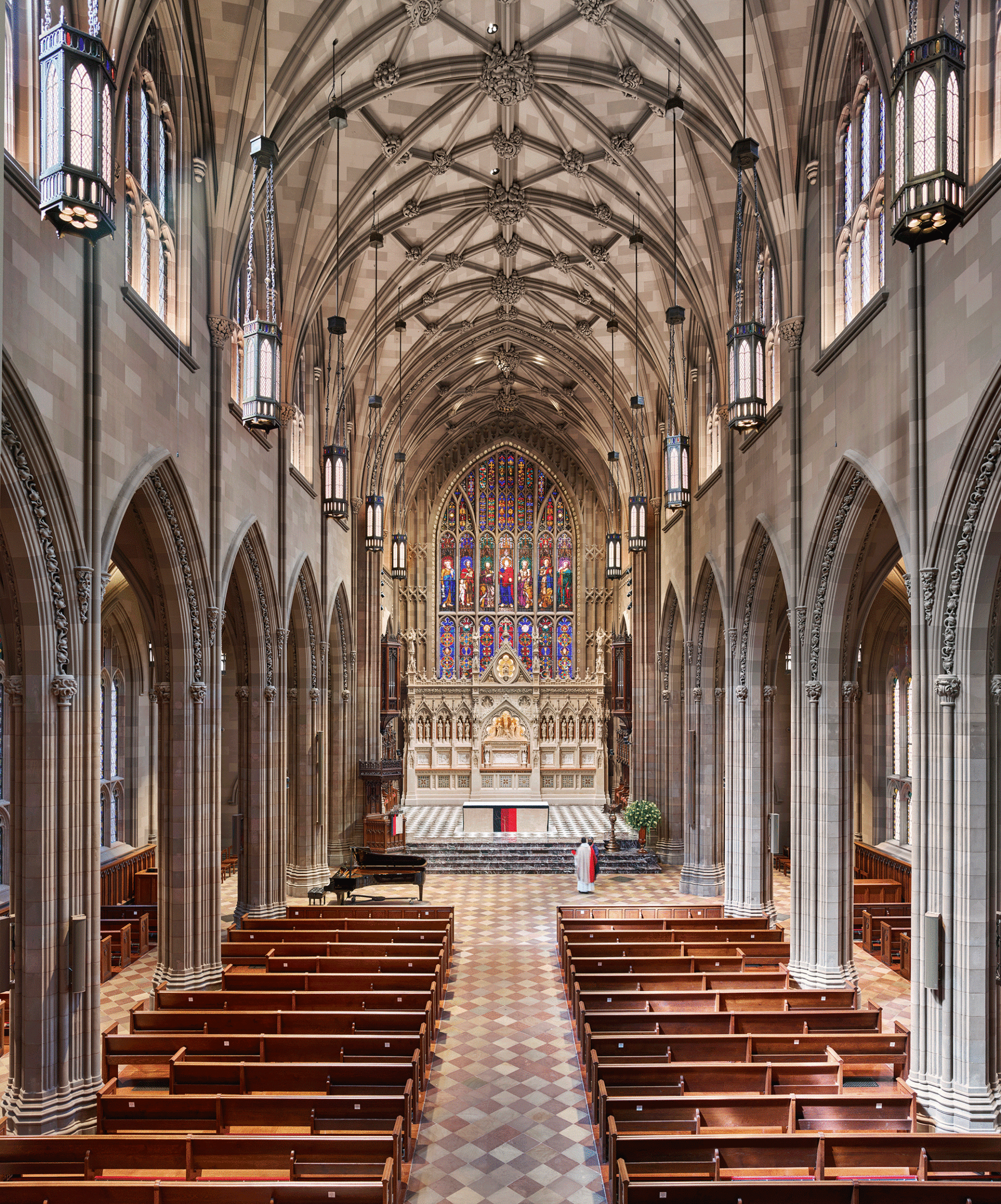 Photo of Trinity Church Wall Street nave restored by MBB Architects