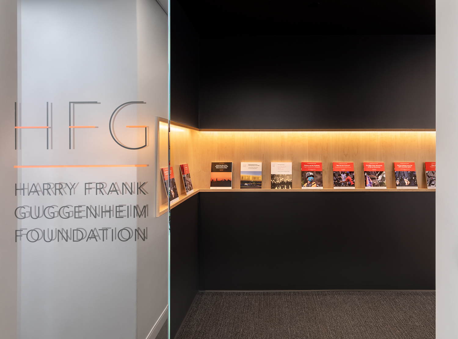 Photo of entrance vestibule of Harry Frank Guggenheim Foundation Offices designed by MBB Architects