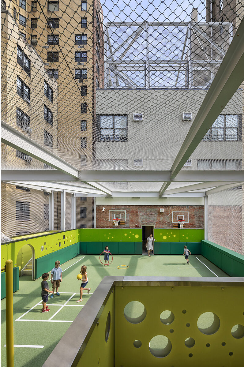 View of rooftop playdeck at Rodeph Sholom School designed by MBB Architects