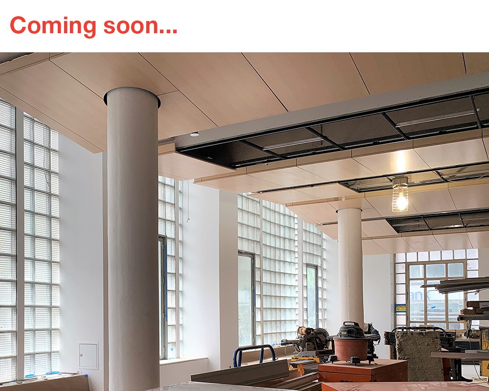 Photo of future Landmarks Preservation Commission hearing room under construction, designed by MBB Architects