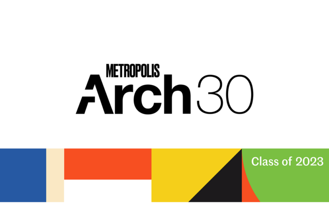 Graphic for Metropolis Magazine's Arch30 cohort Class of 2023, in which MBB participated