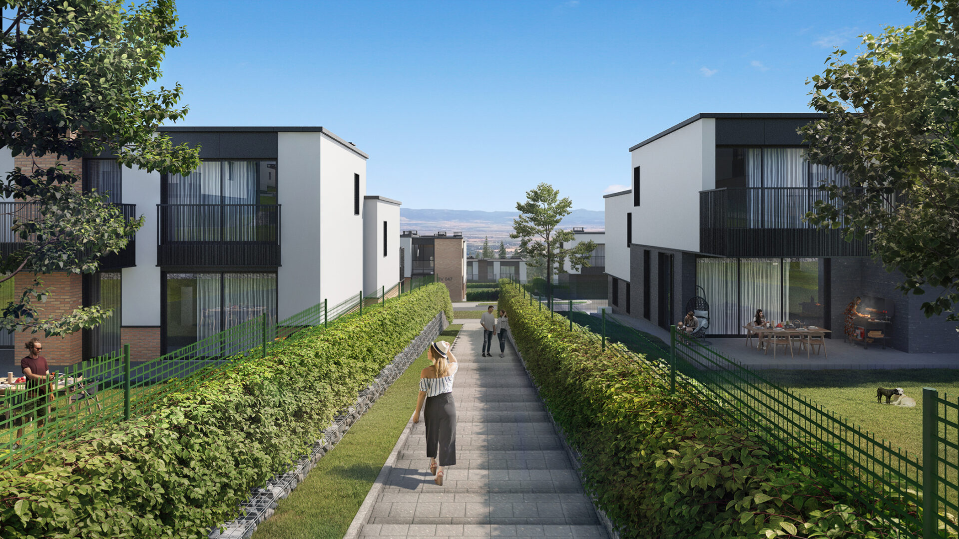 Rendering of Bistritsa Villas Community Plan by MBB Architects. Landscape architecture by RKLA.