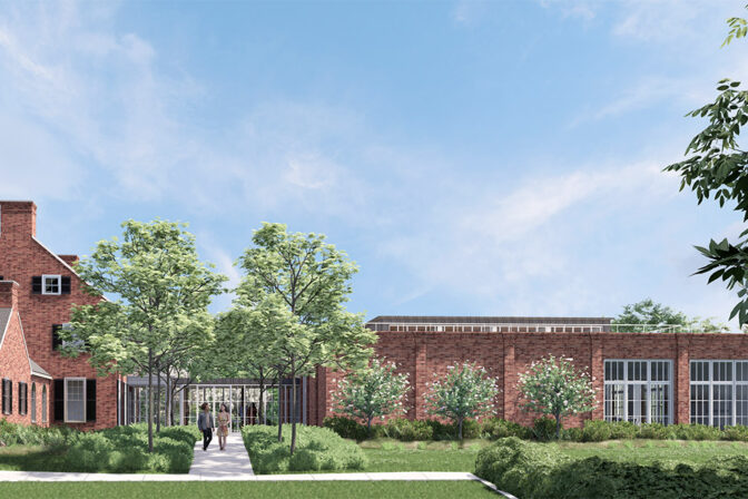 View of the future expansion of the Center for Politics at University of Virginia designed by MBB Architects