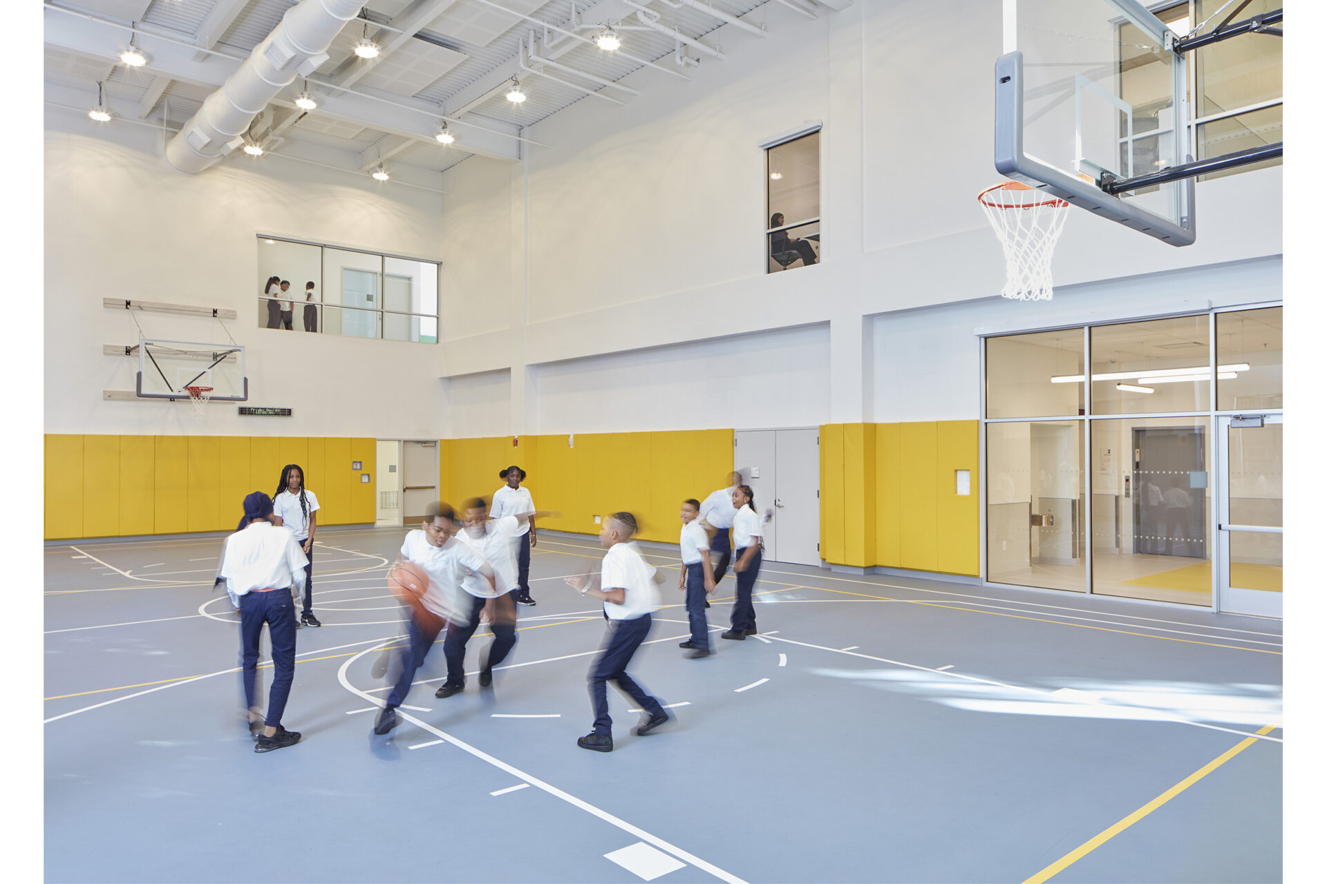 Photo of gymnasium at Flatbush Ascend Middle School designed by MBB Architects