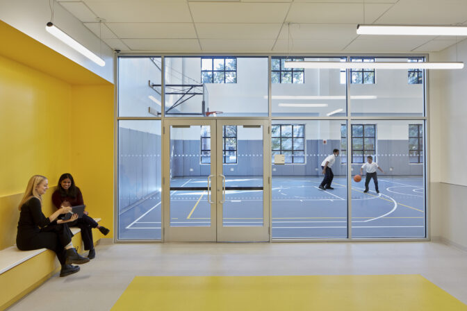 Photo of interior of Flatbush Ascend Middle School designed by MBB Architects.
