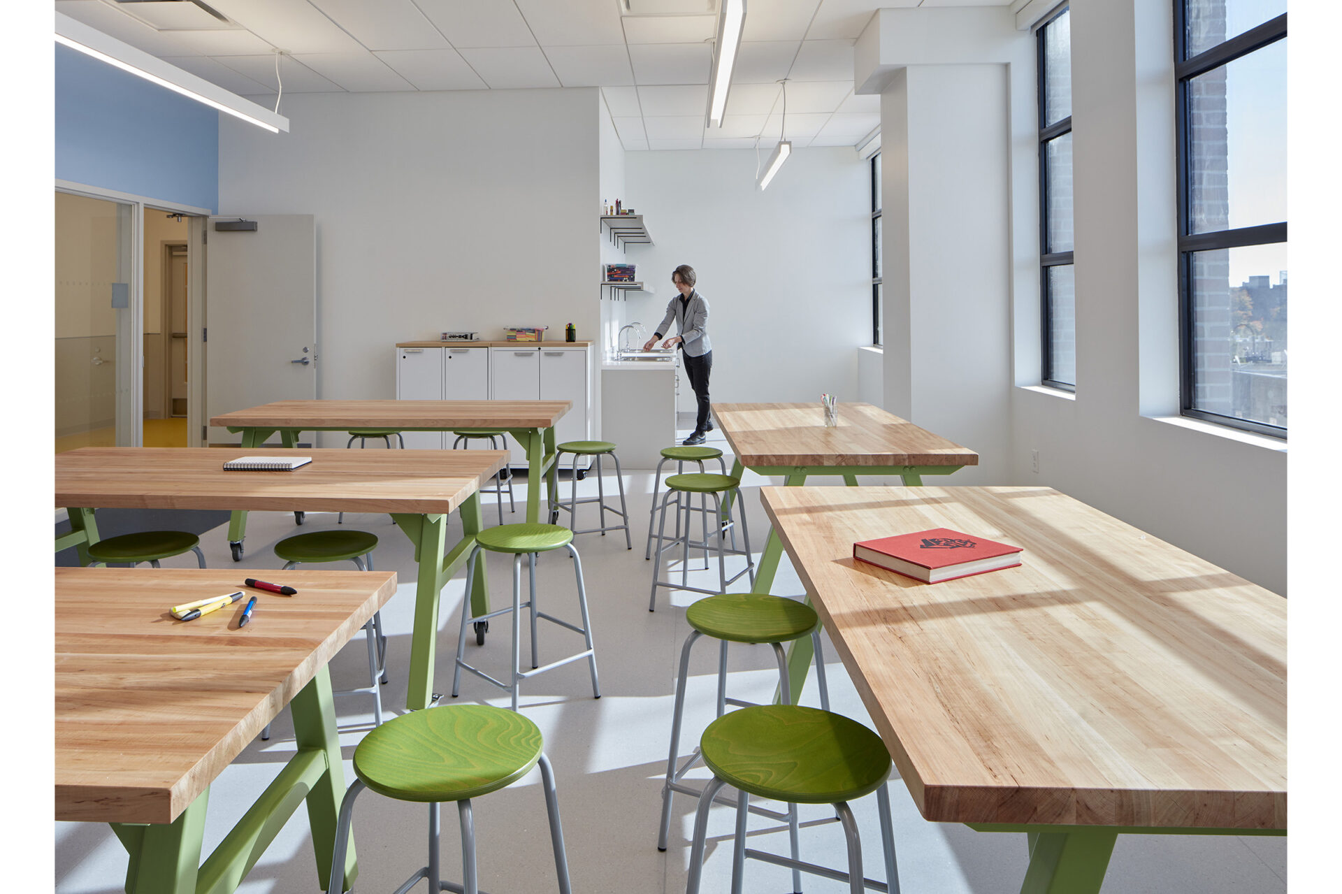 Photo of art studio at Flatbush Ascend Middle School, designed by MBB Architects